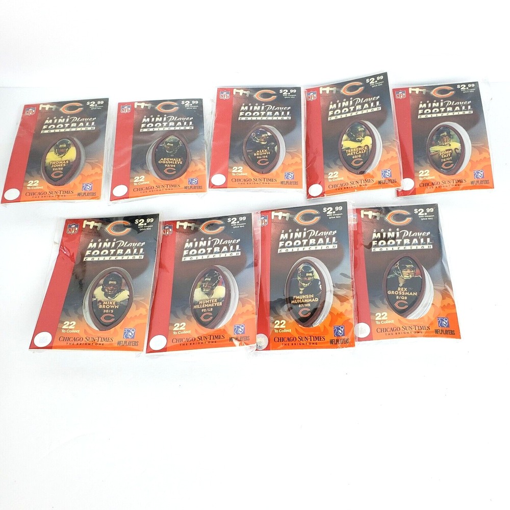 9 Chicago Sun Times NFL 2006 Chicago Bears Mini Player Footballs Various Players